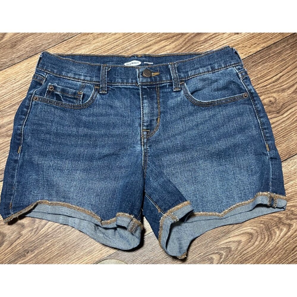 Old Navy Womens Boyfriend Shorts Size 4 Cuffed Denim Summer Festival